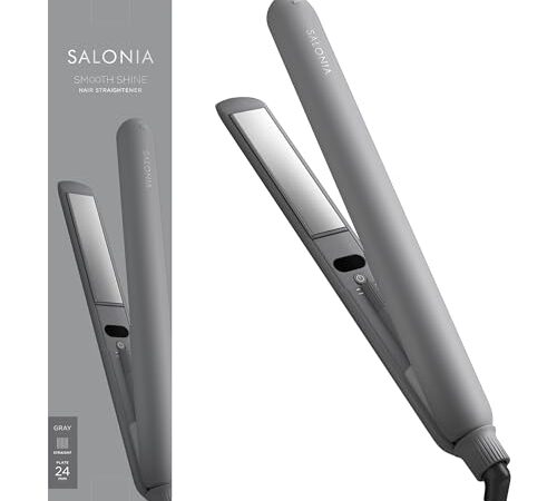 サロニア スムースシャイン ストレートヘアアイロン グレー 24mm SAL23105GR