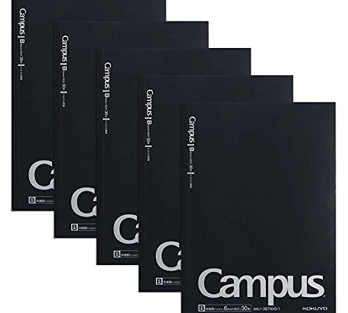 【Amazon.co.jp限定】 コクヨ ノート キャンパスノート B5 ドット入り B罫 5冊パック ブラック AMノ-3BTNX5-1 ブラック5冊