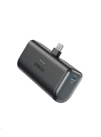 Anker 621 Power Bank (Built-In USB-C Connector, 22.5W) (モバイルバッテリー 5000mAh 小型コンパクト)【PowerIQ搭載/USB-C一体型】iPhone 15 iPad Pro Galaxy Pixel その他各種機器対応 (ブラック)