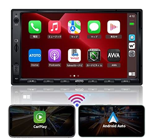 ATOTO F7 WE 2 DIN カーオーディオカーナビ, 7インチ IPSディスプレイオーディオ, ワイヤレスCarPlay &ワイヤレス Android Auto, スクリーンミラーリング, HDライブリアレビュー, Bluetooth, 音声アシスタント, 最大2TBのSSDと512GのSDをサポートします, プレーヤー・レシーバー, F7G2A7WE