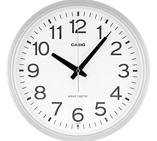 CASIO(カシオ) 掛け時計 電波時計 シルバー アナログ スタンダード 夜間秒針停止 IQ-482J-8JF