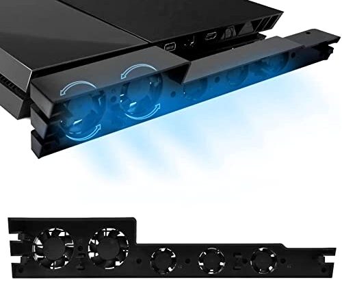 DEWEL PS4Pro冷却ファン縦置き PS4 Proの本体専用 ラジエータ クーリング 温度制御 超軽量 縦置きスタンド USB給電 急速冷却 USBケーブル付き