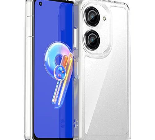 FINON ZenFone 10 ケース ZenFone 9 ケース カバー スマホケース 【 米軍MIL規格準拠モデル フルガード クリアボディー (TPU/PC) 】 指紋認証可能モデル 耐衝撃/シンプル/ハイブリッド ケース カラー： (クリア)