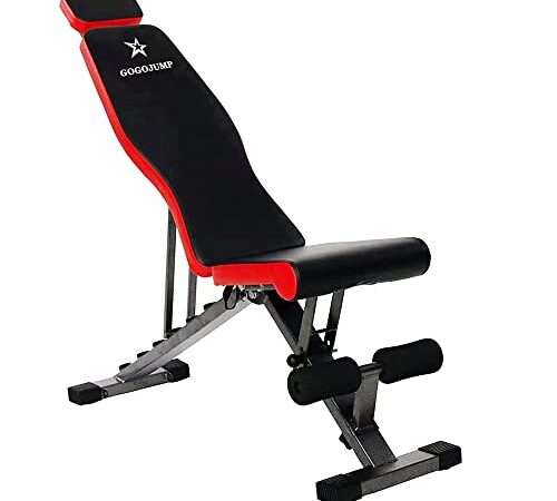 GOGOJUMP トレーニングベンチ フラットベンチ インクラインベンチ 筋トレ 折り畳み ダンベルベンチ 耐荷重400KG 組立不要 デクラインベンチ 角度調節簡単 収納便利 日本語説明書付き
