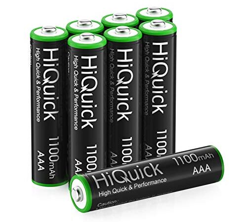 HiQuick 充電池 単4電池 充電式 ニッケル水素電池 8本 *1100mAh 約1200回繰り返し使用 ソーラーライト用 単4充電池 1.2v 懐中電灯 電動おもちゃ適用電池 充電式 単4形 ni-mh aaa