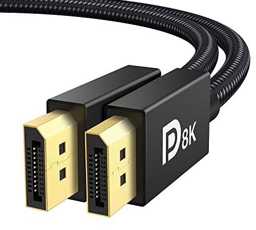 iVANKY 8K ゲーミング DisplayPort ケーブル DP 1.4 2m【VESA認証】ディスプレイポート ケーブル 240hz対応 8K/60Hz 4K/144Hz HDR 対応 HDCP2.2 HDCP1.4 編み材 黒 モニター用