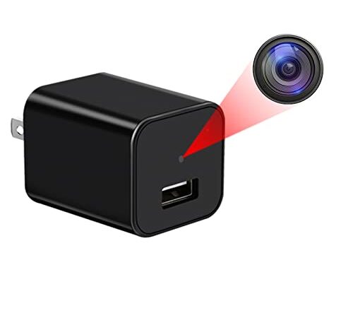 LXMIMI 隠しカメラ、1080P小型カメラ USB充電器型 スパイカメラ ACアダプター 128GB対応 動体検知録画 ブール録画 音声付き 挿すだけ24時間無停止録画 日本語取扱付き