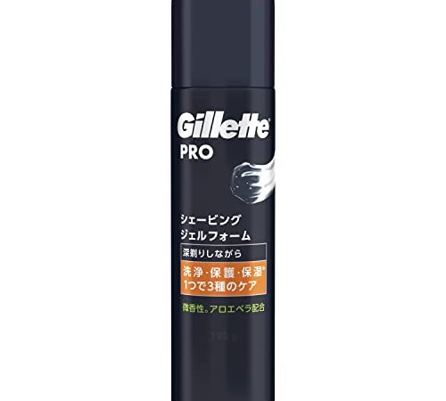 ジレット PRO(プロ) シェービングジェルフォーム 195g 濃厚な泡に変化するジェル 3種のケア 髭剃り カミソリ 男性 メンズ