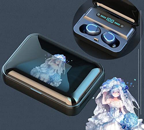 ワイヤレスイヤホン re ゼロから始める異世界生活グッズ レム ラム 5.0Bluetooth 超軽量 Hi-Fi 重低音 瞬時接続 自動ペアリング マイク内蔵 ハンズフリー通話 左右分離型 (レム 花嫁)