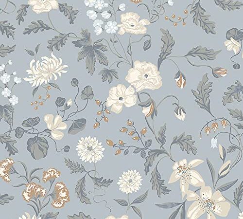 Timeet 壁紙シール 花柄 リメイクシート はがせる 厚手 インテリア シール 葉 のり付き 幅39.5cmｘ長さ5m リフォーム カッティングシート ウォールステッカー ふすま クロス 模様換え DIY 防水防汚 防カビ おしゃれ エレガント 北欧風 ビンテージ 装飾シート 壁補修 リビング 浴室 寝室 キャビネット 賃貸OK