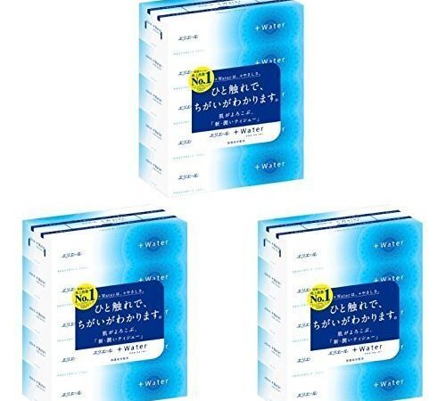 エリエール +Water(プラスウォーター) 180組360枚×5箱入り パルプ100% (5個パック×3個（15個）)