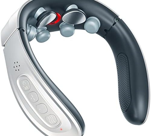 リラクゼーション器 ネックケア 【2023新設計】 3段階加熱調節 コードレス 6種類モード 15段階強度 弾性アーム 軽量 日本語 音声ガイダンス 15minタイマー機能付き 男女兼用 簡単操作 敬老の日 祝日 プレゼント 父の日 母の日 誕生日ギフト