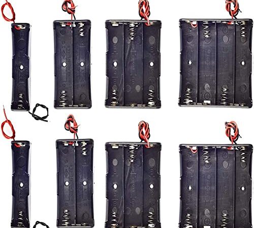 8個入り 18650 バッテリーホルダー 電池ボックス リードハーネス付き DIY 3.7V 電池収納ボックス 18650 電池ホルダー バッテリーボックス リード線付き 製造および電子機器の修理用 LEDストリップに適しています 3.7V直列回路DIYバッテリー収納ボックス 1スロット 2スロット 3スロット 4スロット（サイズごとに2つ）