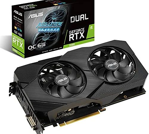 ASUS Dual GeForce RTX™2060 グラフィクスボード OC/6G/DDR6/2.5 slot (DUAL-RTX2060-O6G-EVO)