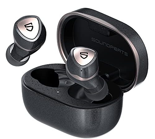 【デュアルBAドライバー搭載】 SOUNDPEATS Sonic Pro ワイヤレスイヤホン aptX Adaptive コーデック対応 / 15時間連続再生 / ワイヤレス充電 / QCC3040チップセット搭載 / 低遅延 ゲームモード / デュアル・バランスド・アーマチュアドライバー / Bluetooth 5.2 イヤホン / IPX5防水 カナル型 Type-C充電 サウンドピーツ ブルートゥース ヘッドホン 【VGP 2021 SUMMER コスパ大賞】 【ブラック】
