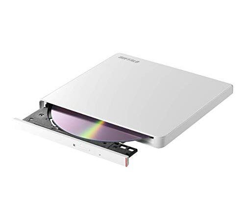 バッファロー BUFFALO ポータブルDVD/CDドライブ USB2.0規格(USB3.0ポート搭載のパソコンでも利用可能) 国内メーカー Window/Mac ホワイト DVSM-PLV8U2-WH/N