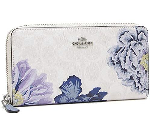 [コーチ] COACH 長財布 6656 アコーディオン ジップ ウォレット シグネチャー キャンバス ウイズ カフェ・ファセット プリント チョーク マルチ ホワイト SVRON 花柄 レディース [アウトレット品] [並行輸入品]