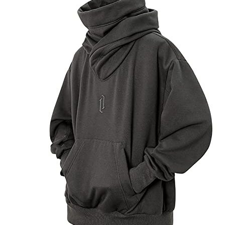 [Eocicvvi] パーカー メンズ タートルネック フード付き 裏起毛 大きいサイズ 長袖 プルオーバー スウェットカジュアル ストリート系 秋 冬服