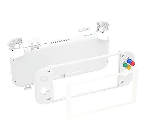 eXtremeRate Nintendo Switch Liteに対応用DIY互換するケース、NSLハンドヘルドコントローラーハウジング/スクリーンフィルム付き、Nintendo Switch Liteに対応用カスタムケースカバー【ホワイト】