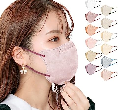 [雑貨の国のアリス] FANCYSHARP MASK 30枚 小顔マスク 3D立体 不織布 カラーマスク フィット 蒸れない 普通 小さめ 4D バイカラー Beauty小顔 男女兼用 (Lサイズ, スモーキーピンク)