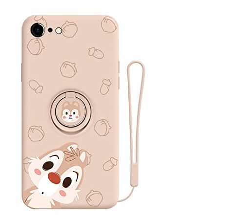iPhone7/8/SE2ケース チップとデール リング付き 携帯ケース スマホ ディズニー アニメキャラクター シリコン リス 落下防止 ストライプ付き 耐衝撃 耐摩擦 防塵 割れない オシャレ かわいい おもしろ クリスマス 誕生日 女性 プレゼント カップル スマホカバー 保護ケース 一体型 アイフォン イレブンプロ グッズ