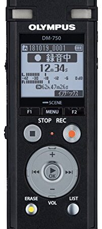 OM SYSTEM/オリンパス OLYMPUS ICレコーダー VoiceTrek DM-750 BLK 内蔵メモリー4GB MicroSD (議事録、会議/証拠録音、取材、インタビュー)