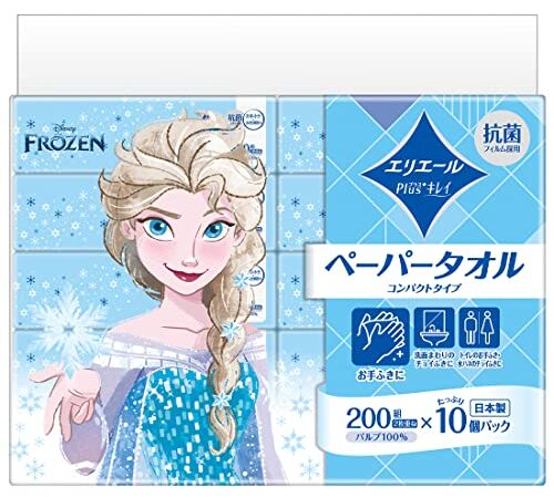 エリエール ペーパータオル Plus+キレイ コンパクトタイプ 200組×10パック(ディズニーデザイン)