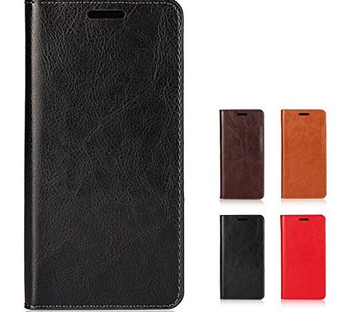 SKIASE Xperia 1 ケース エクスぺリア 1 本革 手帳型ケース SO-03L SOV40 802SO カバー マグネット無し 落ち着い色 シンプルデザイン レトロ カードポケット スタンド機能 ブラック