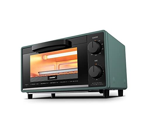 COMFEE' オーブントースター 8L トースター 2枚焼き タイマー設定 80-230℃まで 無段階 温度調節 1000W 上下高火力 コンパクト設計 お手入れ簡単 トレー付き CF-CD083 フォレストグリーン