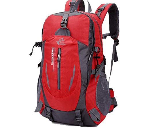 バイク用リュック 登山リュック 軽量 大容量 防撥水 リュックサック アウトドアバッグ ザック 旅行 ハイキング クライミング バックパック デイバック レディーズ リュック バックパック 登山 (レッド-design2)