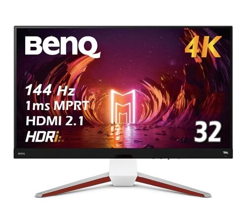 ベンキュージャパン BenQ MOBIUZ EX3210U ゲーミングモニター (32型/4K/IPS/144Hz/PS5対応/2.1chスピーカー/マイク搭載/量子ドット/FreeSync Premium Pro/輝度自動調整/高さ調整)