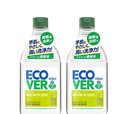 ECOVER(エコベール) エコベール 食器用洗剤 本体 レモンの香り 450ml×2個 ecover 手に優しい 植物由来 赤ちゃん 食器洗剤 キッチン洗剤 台所用洗剤 油汚れ まとめ買い