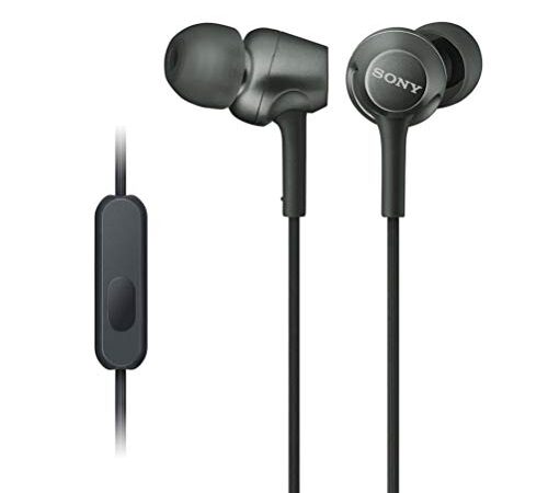 ソニー イヤホン MDR-EX255AP : カナル型 リモコン・マイク付き ブラック MDR-EX255AP B